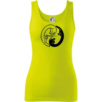 Dámské tričko Jezevčíci - Jin jang - Dámské tílko - XL ( Limetková )