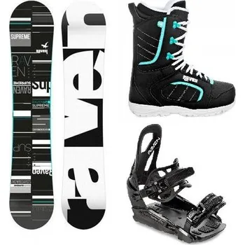 Snowboard Raven Supreme black/mint snowboard + Raven S230 Black vázání + Raven Diva black/mint boty 151 cm + vázání M/L (EU 41-47) + DÁREK + Doprava ZDARMA