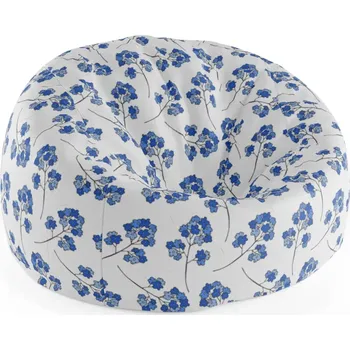 Sedací pytel Sablio Sedací vak Cocoon Modré kvítí - 75 x 45 x 35 cm