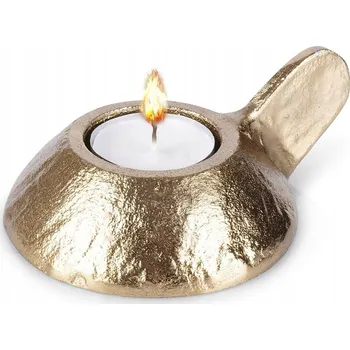 Svícen ALUMINIOWÝ ZLATÝ SVÍCEN NA ČAJOVÉ SVÍČKY 12X9CM DEKORACE DO OBÝVÁKU