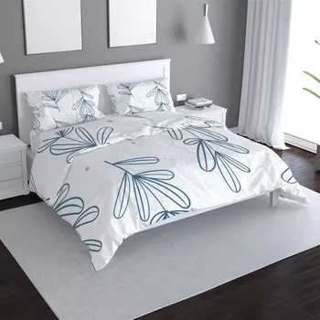 Povlečení Sablio Povlečení Modré lístky - 140x200 / 90x70