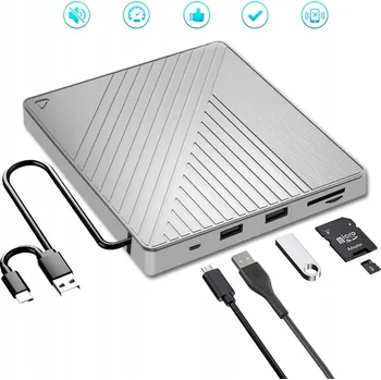 Mechanika Externí Přenosná DVD CD USB 3.0 Vypalovačka Přehrávač Disků Slim