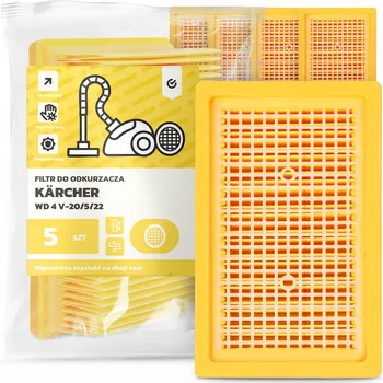 Filtr do vysavače 5x FILTR do VYSAVAČE Kärcher WD 4 V-20/5/22 Vzduchový Skládaný FILTRY EM-W