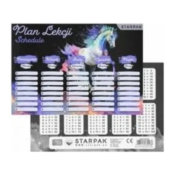 Set školních potřeb Plan lekcji z tabliczką mnożenia Konie (25szt)