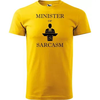 Sablio Tričko s potiskem Minister of sarcasm - žluté 5XL