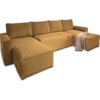 Sedací souprava Hořčicová sedací souprava do U SMART COSARO 295x140 cm