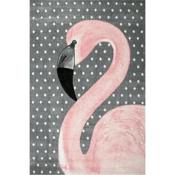 Koberec Makro Abra Dětský kusový koberec Lima 1206A Plameňák šedý růžový Rozměr: 120x170 cm