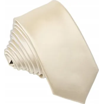 Kravata HLADKÁ ECRU Úzká kravata 6cm Slim Jednobarevná Mikrovlákno Žakár GREG gs41cc