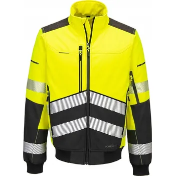 Pracovní obuv PORTWEST Bunda EV468 Hi-Vis Softshell bomber, vystražná POR-EV468YBRXL XL Žlutá/černá