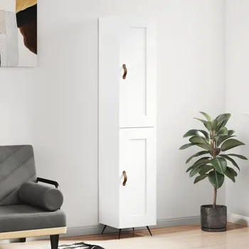 Příborník do zásuvky Skříň highboard bílá 34,5 x 34 x 180 cm kompozitní dřevo IM_3200425