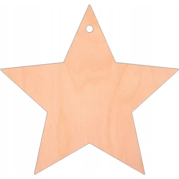 Vánoční dekorace Dřevěná hvězda na vánoční stromeček, vánoční ozdoba, doplněk k balíčku - MIKULÁŠSKÁ NADÍLKA