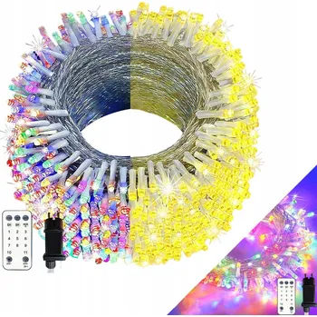 Vánoce Barevný světelný řetěz pro vnitřní/venkovní použití, 30 m, 300 LED diod, na vánoční stromek