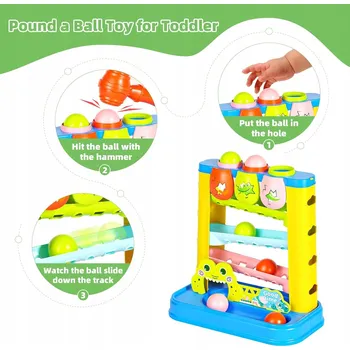 Senzorická hračka pro miminka, kuličková dráha s kladívkem