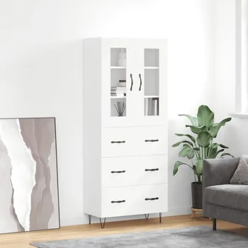 Příborník do zásuvky Skříň highboard bílá 69,5 x 34 x 180 cm kompozitní dřevo IM_3198433