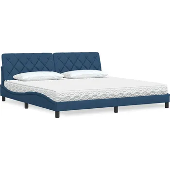 Postel zahrada-XL Postel s matrací modrá 200 x 200 cm textil 3310768