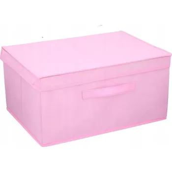 Úložný box Krabička s víkem a úchytem, organizér 44x33x22cm růžový