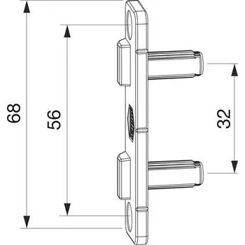 Příslušenství k oknu MACO přítlačný pant skrytý, rámový díl, Eurofalc 30 13V, s čepy, stříbr.(356953)