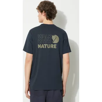 Tričko Fjallraven Walk With Nature T-shirt M tmavomodrá barva, F12600216.555 59X, vel. S