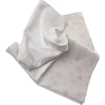 Vánoční dekorace Vánoční Ubrus voděodolný Vločky stříbrná, 140 x 140 cm