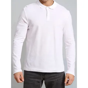 Pánské tričko Sinsay - Bavlněné polo tričko - bílá - 656EY-00X - 656EY-00X-S