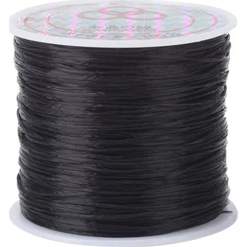 Dětské navlékací korálky Elastická lycra černá 0,8 mm - návin 60 m