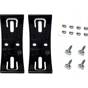 Držák SPZ Bezrámečkové uchycení rámeček pod registrační značku, černé ŠROUBY + ZÁSLEPKY