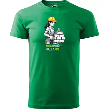 Pánské tričko Sablio Tričko s potiskem Ano, jsem zednice - zelené 2XL