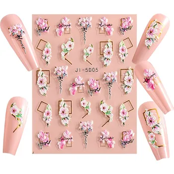 samolepka Samolepky 5D ozdoby na nehty, samolepící, květiny růže S111