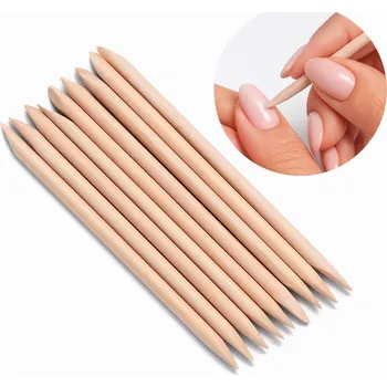 10 Ks OBOUSTRANNÉ DŘEVĚNÉ TYČINKY na manikúru, pedikúru, na nehtovou kůžičku a zdobení hybridních nehtů