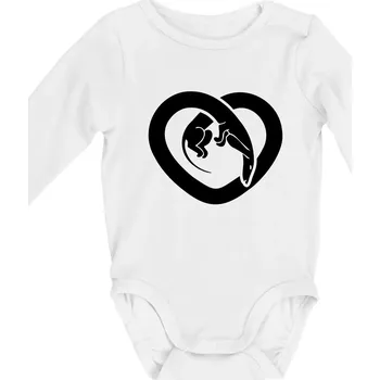 Kojenecký body Jezevčík srdce - plný - Body kojenecké s dlouhým rukávem - Dlouhý r. do 3 měs ( Bílá )
