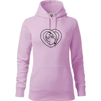 Dámská mikina Jezevčík srdce - obrys - Mikina dámská Cape s kapucí - S ( Orchid )