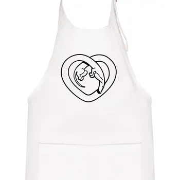 Kuchyňská zástěra Jezevčík srdce - obrys - Dětská zástěra na vaření - Univerzální velikost ( Bílá )