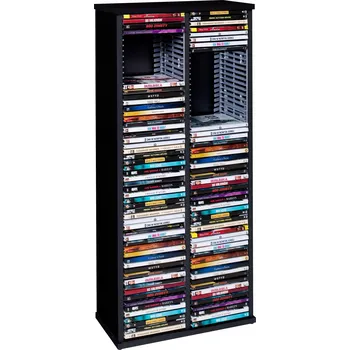 Herní konzole Stojan regál na hry Xbox 360 Wii PC DVD, černý, pro 90 her, box, organizér