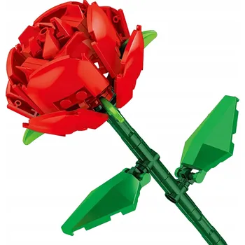 ostatní stavebnice ČERVENÁ RŮŽE Z KOSTEK KVĚTINA STAVEBNICE STAVEBNICE STAVEBNICE DÁREK