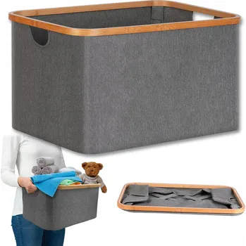 Koš na prádlo BAMBUSOVÝ KOŠ NA PRÁDLO A HRAČKY VELKÝ KONTEJNER 60L