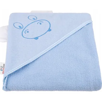 Bocioland OSUŠKA S KAPUCÍ Hroch modrá 80x80 cm BAVLNA froté