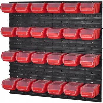 Obraz Nástěnná dílenská deska + 24 boxů/úložných boxů