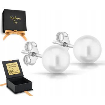 Náušnice Stříbrné náušnice velké perličky kuličky perly puzeta šroubek 8 mm 925