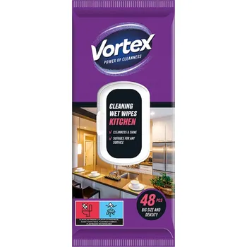 Utěrka Vlhčené ubrousky z netkané textilie Vortex v balení po 48 ks bílé