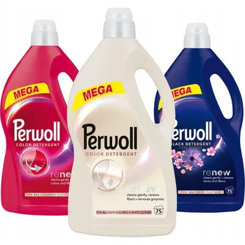 Prací gel Perwoll Renew Black Color White Tekutý prací prostředek Mix 3x3,75l 225 praní