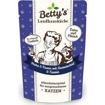 Krmivo pro kočku Betty's, Vlhké krmivo, Kuře a bažant, 100 g