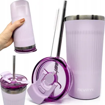 Termohrnek Termohrnek s brčkem 600 ml, nepropustný, odolný, Nerezová Ocel