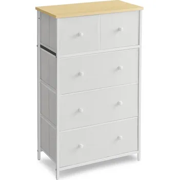 Komoda Komoda KALORA - kov, MDF, látka, více barev Barva: Bílá