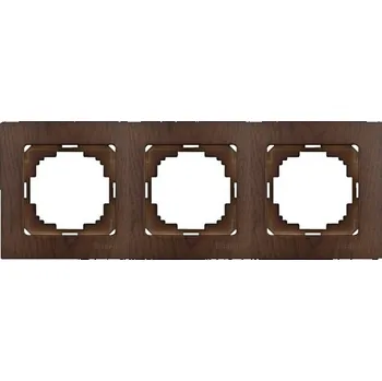 vypínač ELITE - Trojnásobný rámeček vlašský ořech (E3/D3)