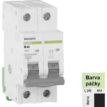 Noark 100312 Ex9BH 2P B40 Instalační jistič 10 kA, charakteristika B, 40 A, 2pól (Ex9BH 2P B40)