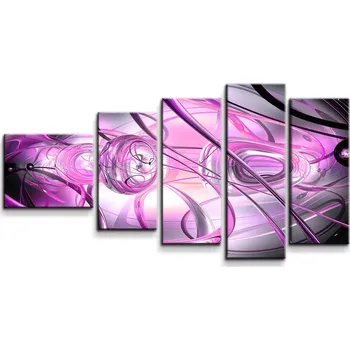 Obraz Sablio Obraz - 5-dílný Fialová abstrakce - 100x60 cm