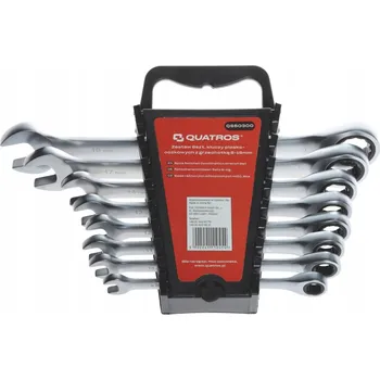 Klíč Sada 8 ks očkoplochých klíčů s ráčnou 8-19mm QUATROS