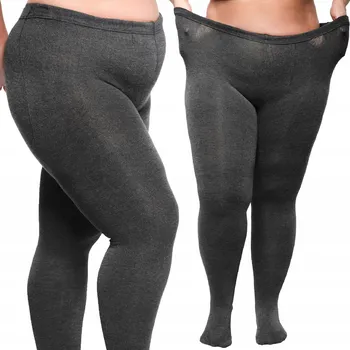 Punčocháče hladké Markal zateplené dámské teplé silné krycí hladké 310den šedé s vysokým pasem dámské na zimu velikost 4XL