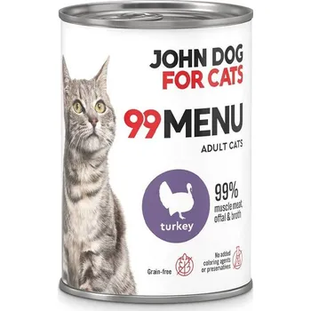 Krmivo pro psa John Dog for Cats 99 Menu Vlhké Krmivo Pro Dospělé Kočky S Krůtím Masem 400g