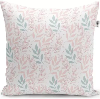 Polštář Sablio Polštář Růžové a modré lístky - 40x40 cm